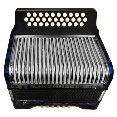 Acordeon Hohner Botones Corona Ii Gcf - Sol/Do/Fa Azul, A5624s